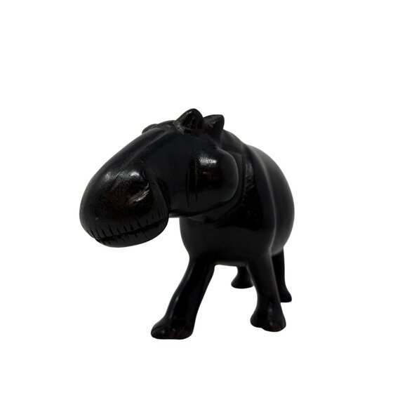 Vintage Ironwood Hippo Figurine 8" Hand Carved Wooden House Hippo Hippopotamus - Picture 10 of 11